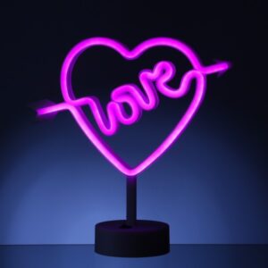 LED NEON Figur LOVE - pinkes Herz mit Pfeil - Neon Schild - H: 25cm...