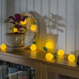 LED Lichterkette Ananas - 10 warmweiße LED - Timer - Batterie - L: ...