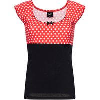 Pussy Deluxe  Red Dots Basic Shirt schwarz / rot allover