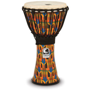 Toca Percussion Freestyle Rope Tuned 10" Kente Cloth Djembe SFDJ-1