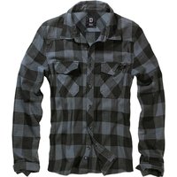 Brandit Flanellhemd - Checkshirt - S bis 7XL - für Männer - Größe M - schwarz/grau