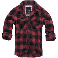 Brandit Flanellhemd - Checkshirt - S bis 7XL - für Männer - Größe XL - rot/schwarz
