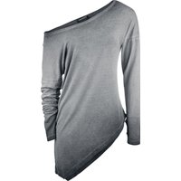 Rockupy Langarmshirt - Asymetric Longsleeve - S bis XXL - für Damen - Größe XL - grau