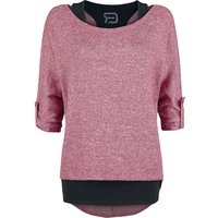 Langarmshirt für Damen  bordeaux/schwarz "Cuddly Loose" von RED by EMP