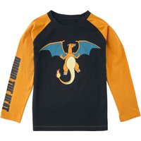 Pokémon - Anime Langarmshirt für Kinder - Kids - Glurak - Bring The Heat - für Mädchen & Jungen - schwarz/orange  - EMP exklusives Merchandise!