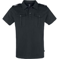 Brandit Poloshirt - Jersey Poloshirt Jon Shortsleeve - L bis 7XL - für Männer - Größe L - schwarz