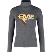 EMP Stage Collection Langarmshirt - Rollkragenshirt mit EMP-Print - S bis 5XL - für Damen - Größe XXL - grau meliert