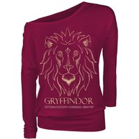 Harry Potter Langarmshirt - Gryffindor - S bis XL - für Damen - Größe XL - rot  - Lizenzierter Fanartikel