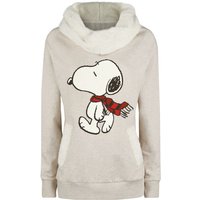 Peanuts Sweatshirt - Snoopy Winter - XXL - für Damen - Größe XXL - beige meliert  - Lizenzierter Fanartikel