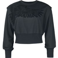 Black Premium by EMP Sweatshirt - Cropped Sweatshirt mit Raben- Print - S bis XXL - für Damen - Größe XXL - schwarz