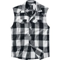 Brandit Kurzarmhemd - Sleeveless Checkshirt - S bis 5XL - für Männer - Größe XXL - schwarz/weiß