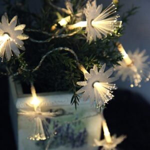 LED Lichterkette Blume aus Fiberglas - 10 warmweiße LED - 1