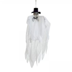 Halloween Figur - weiße Geisterpuppe - 70cm - formbar - zum Aufhängen