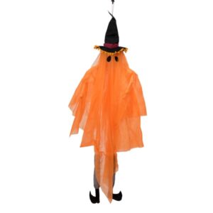 Geist mit Hexenhut - 150cm Halloween Figur  - mehrfarbig leuchtende...