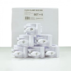 FLEXI CLAMP Set weiß (6 Stück) - Kunststoff-Klammer f. Traversen