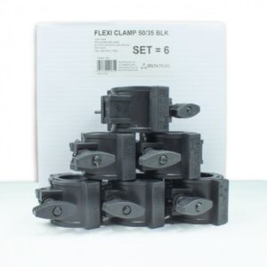 FLEXI CLAMP Set schwarz (6 Stück) - Kunststoff-Klammer f. Traversen...
