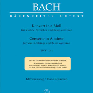 Klavierauszug und Stimme Konzert 1 a-moll BWV 1041