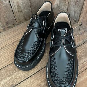 TUK 1970 Creeper Black Leather with Contrast Stitching #42