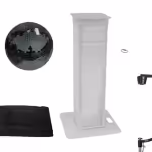EUROLITE Set Spiegelkugel 50cm schwarz mit Stage Stand variabel + Cover schwarz